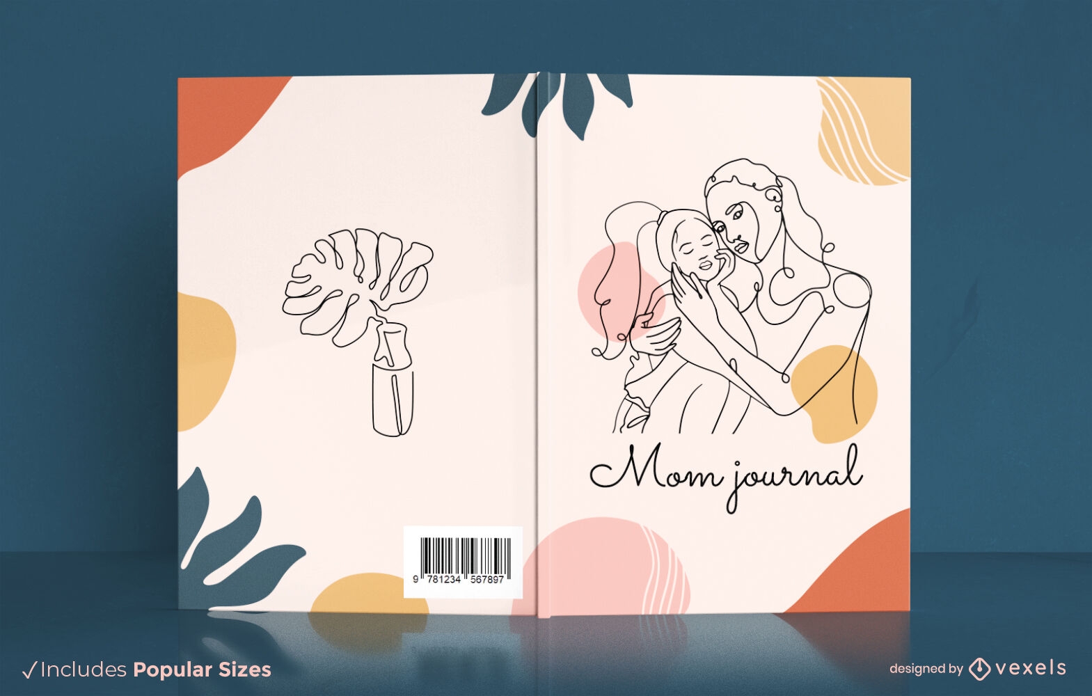 Design de capa de livro de diário de mãe
