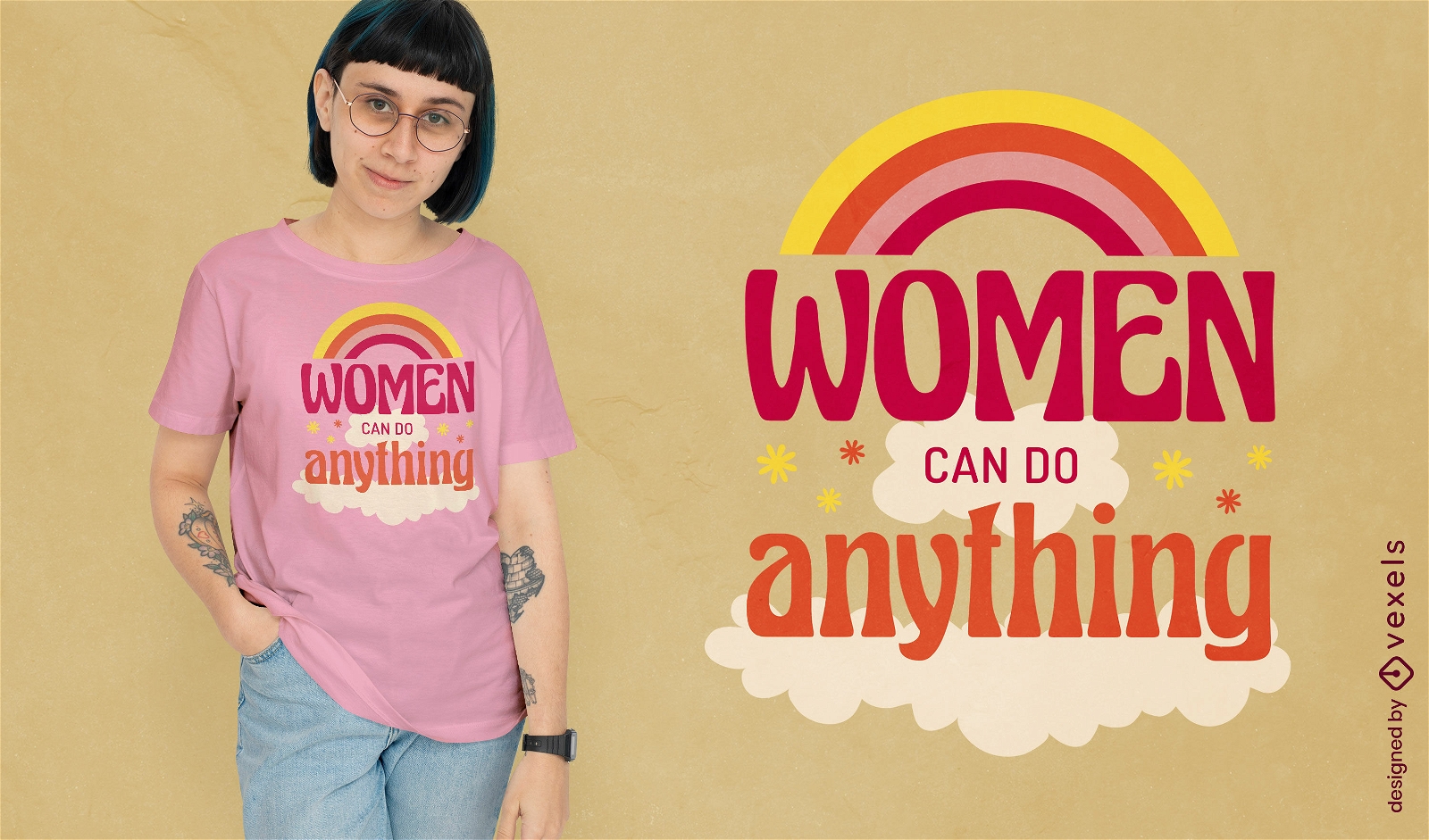 As mulheres podem fazer qualquer coisa design de camiseta com citação feminista