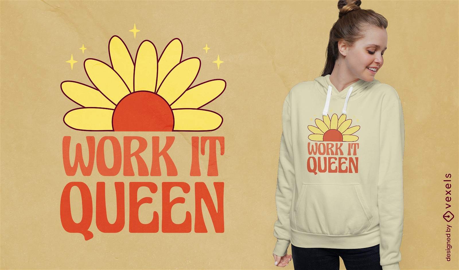 Work it queen diseño de camiseta de cita feminista