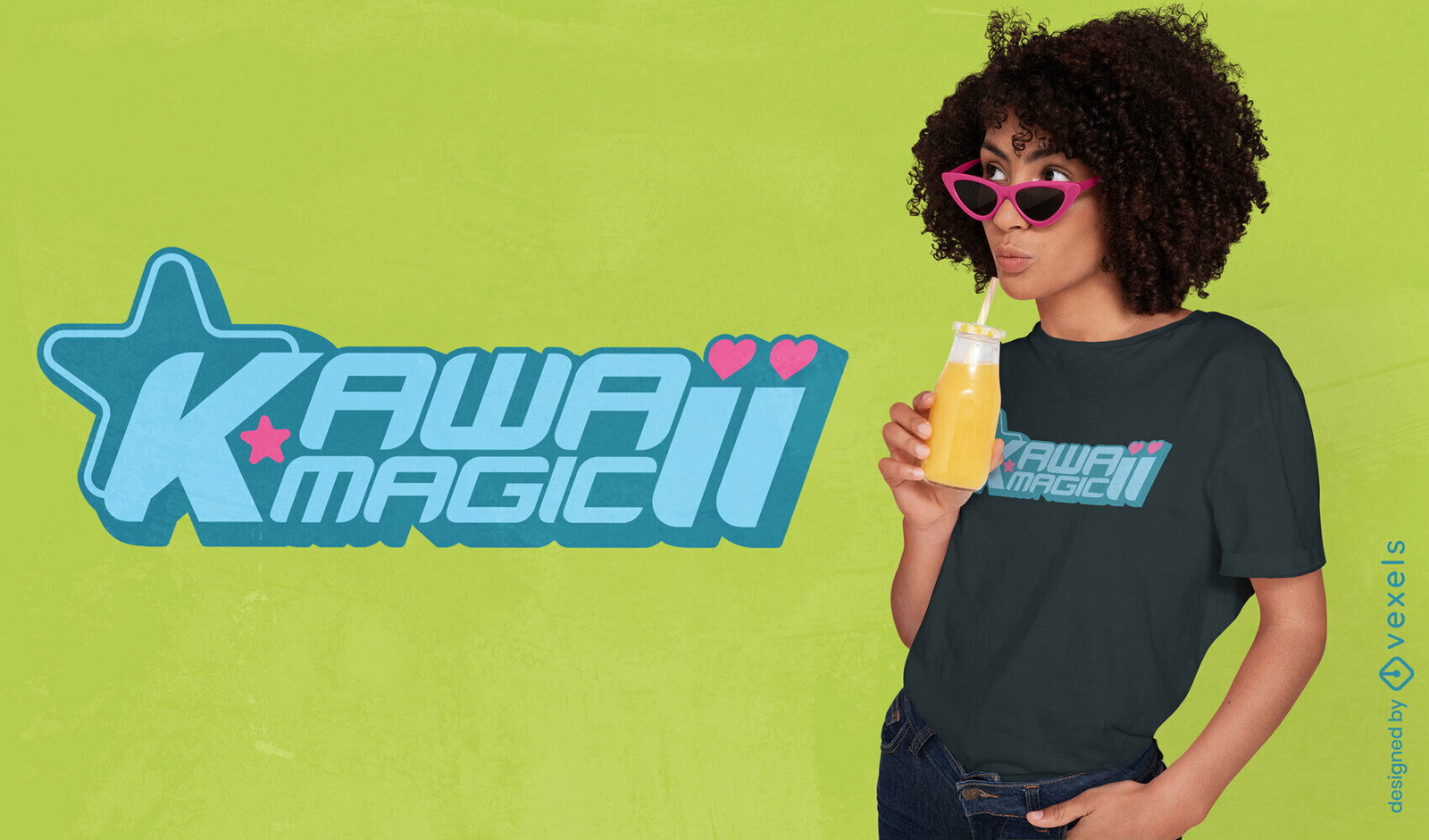 Diseño de camiseta kawaii magic 00