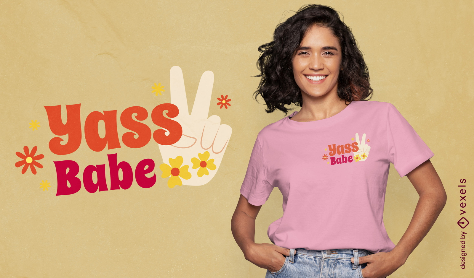 Design de camiseta com citação de Yass babe