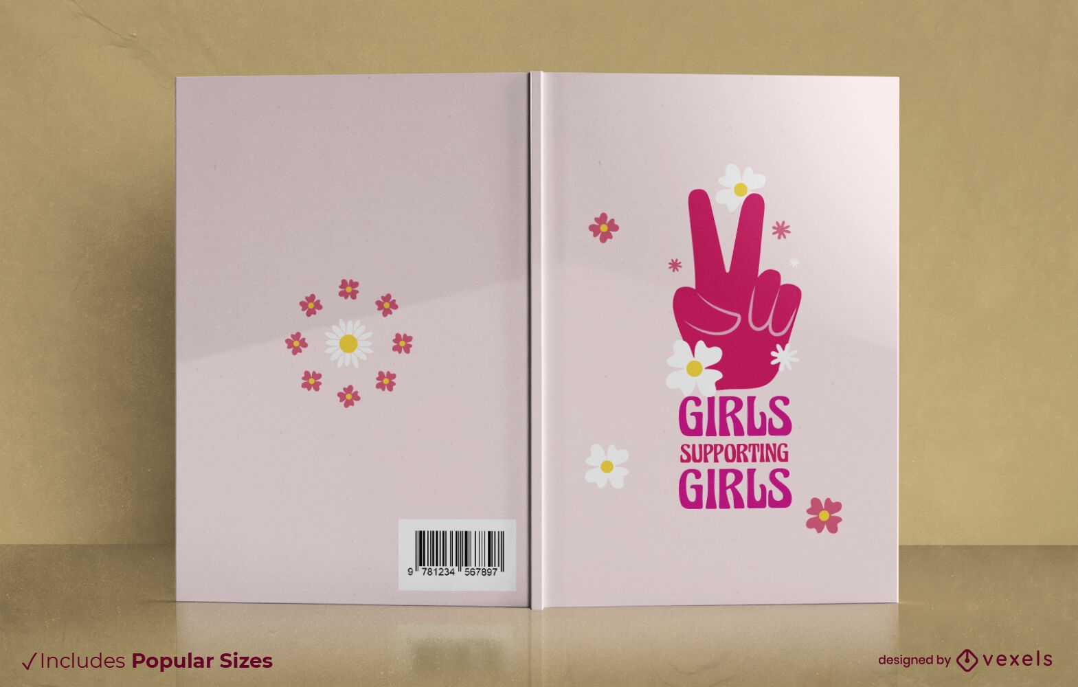 Chicas apoyando el diseño de portada de libro hippy de chicas.