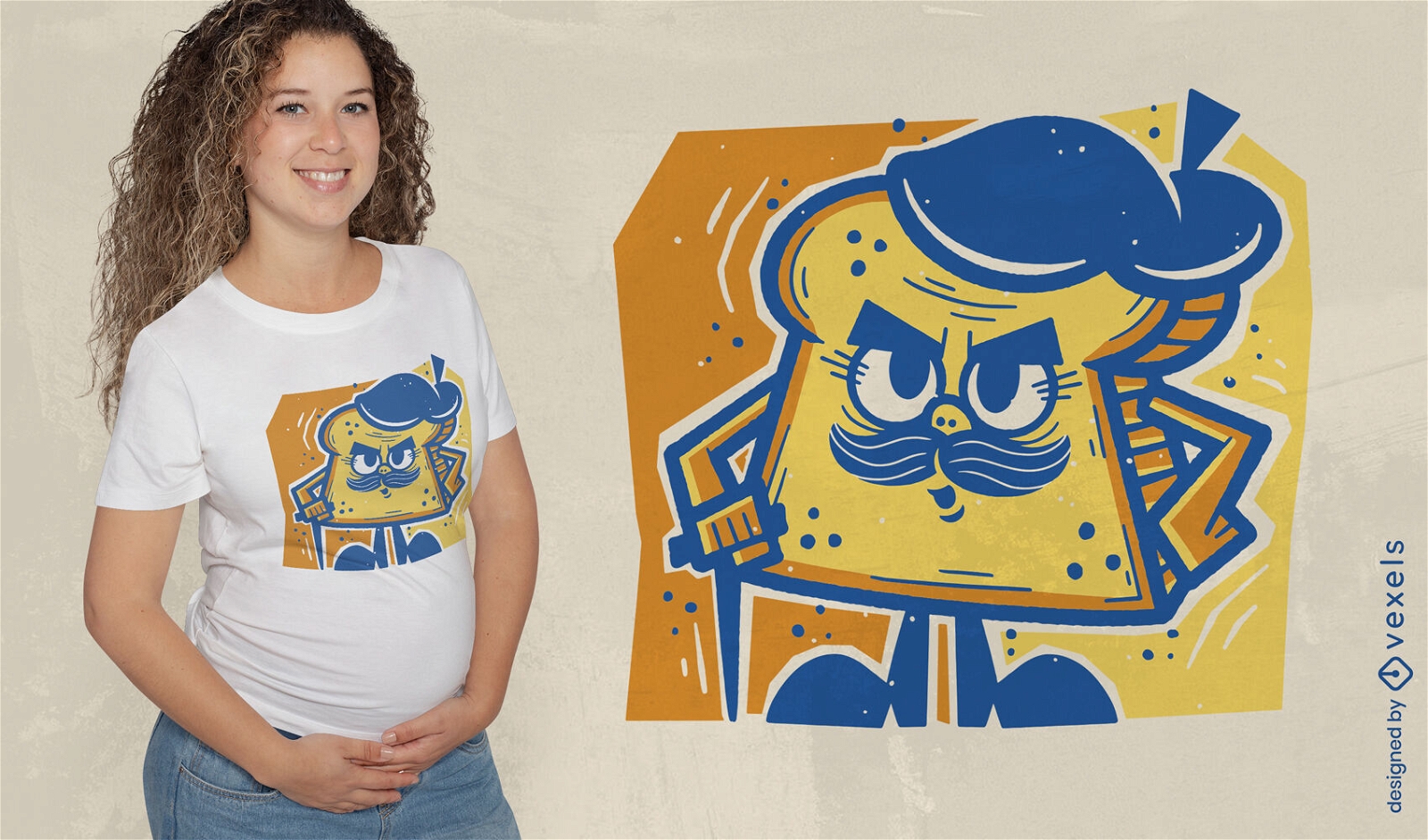 Funny French toast food t-shirt design