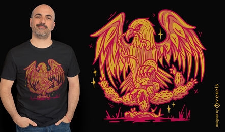 Diseño de camiseta de duotono de gusano águila