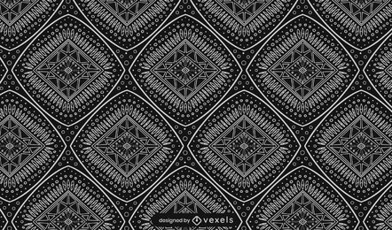 Diseño de patrón de trazo africano en blanco y negro