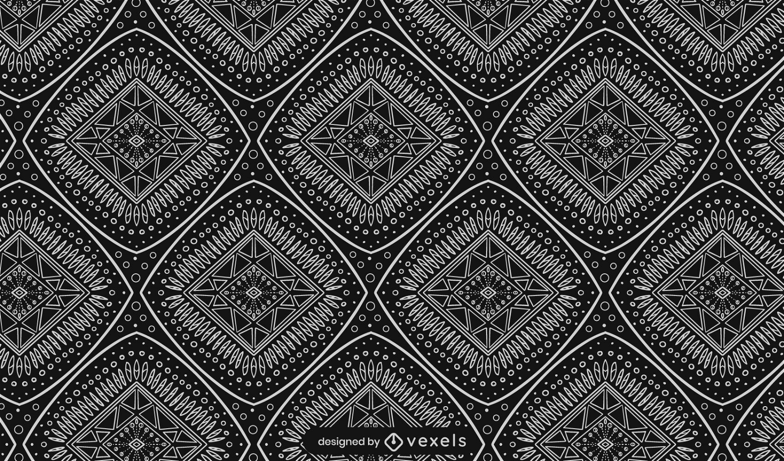 African black and white stroke pattern design
