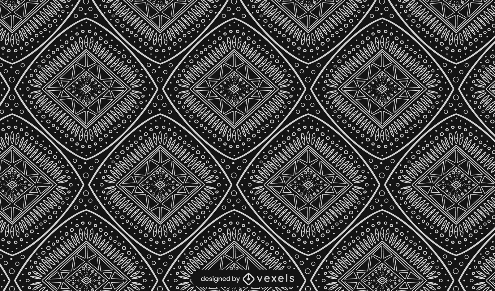 Design de padrão de traçado preto e branco africano