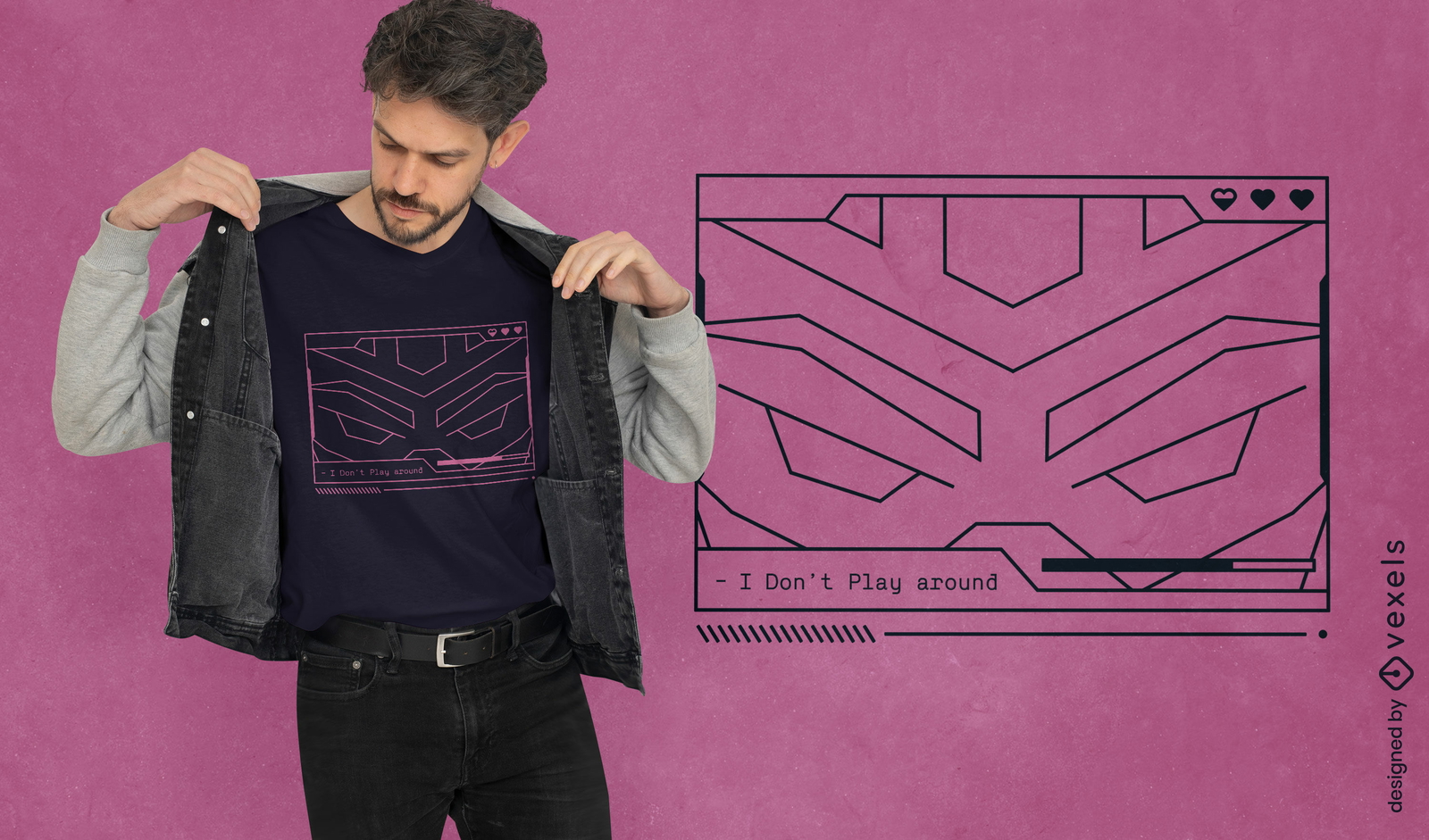 Não brinque com o design da camiseta para jogos vaporwave