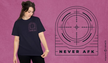 Never AFK gaming shooting sight t-shirt design