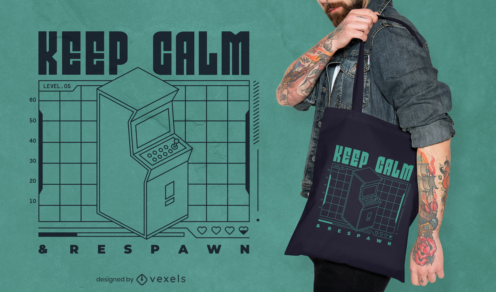 Diseño de bolsa de asas de la línea de juego Respawn