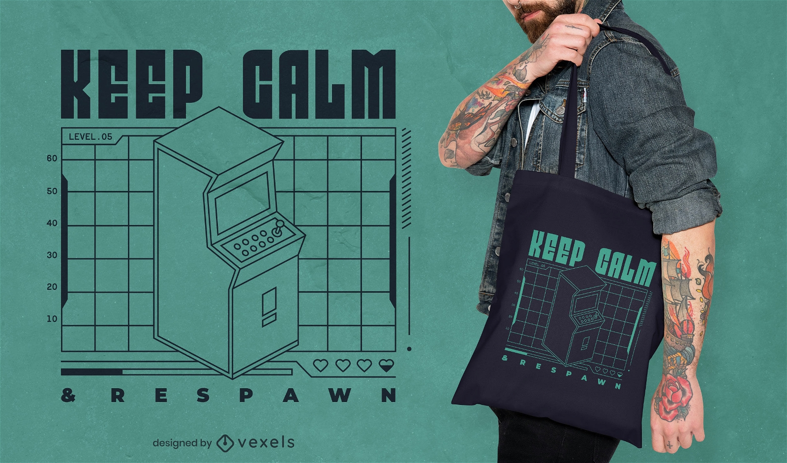 Respawn gaming line tote bag design