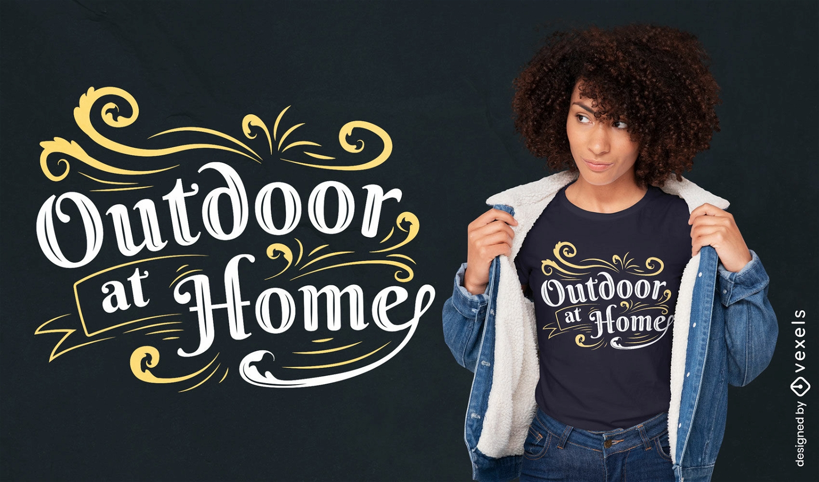 Outdoor at home quote t-shirt design