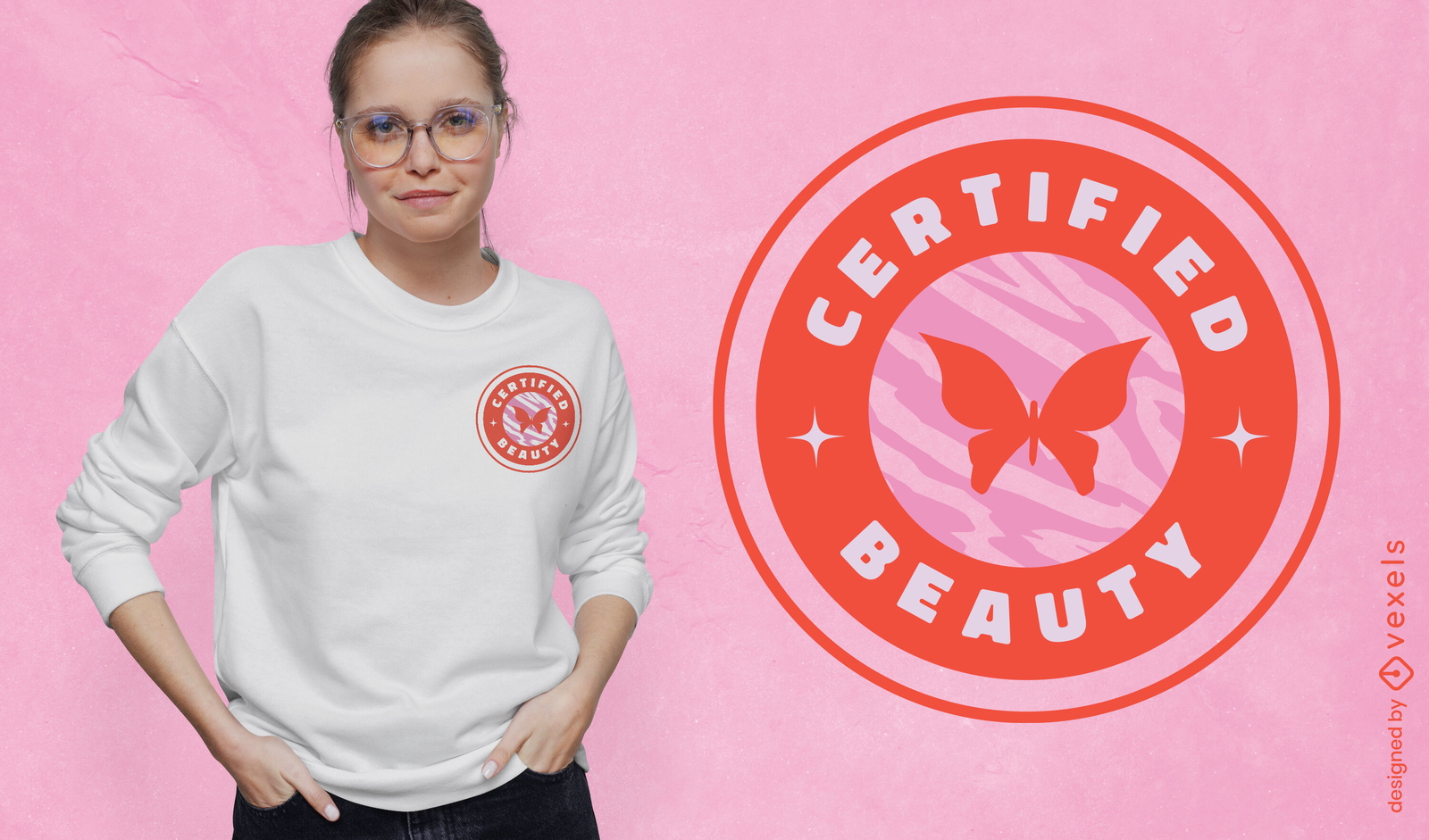 diseño de camiseta de belleza certificado de la década de 2000