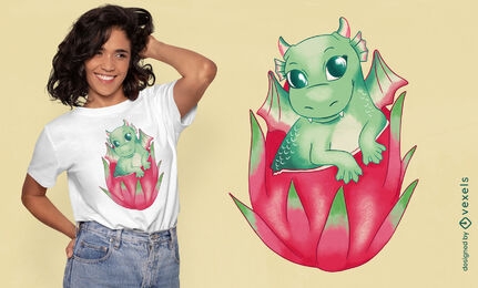 Dragon fruit and baby dragon t-shirt design