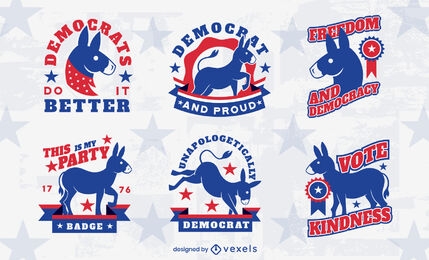 American democratic party with donkeys set
