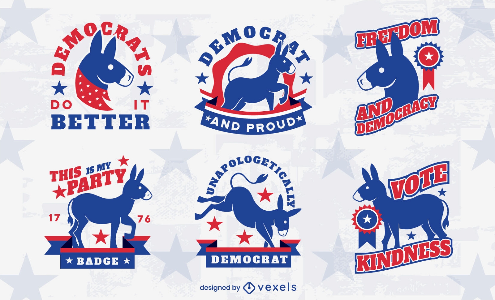 Amerikanische demokratische Partei mit Esel-Set