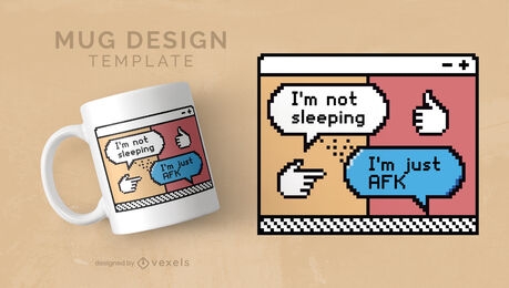 AFK pixel art gaming mug template