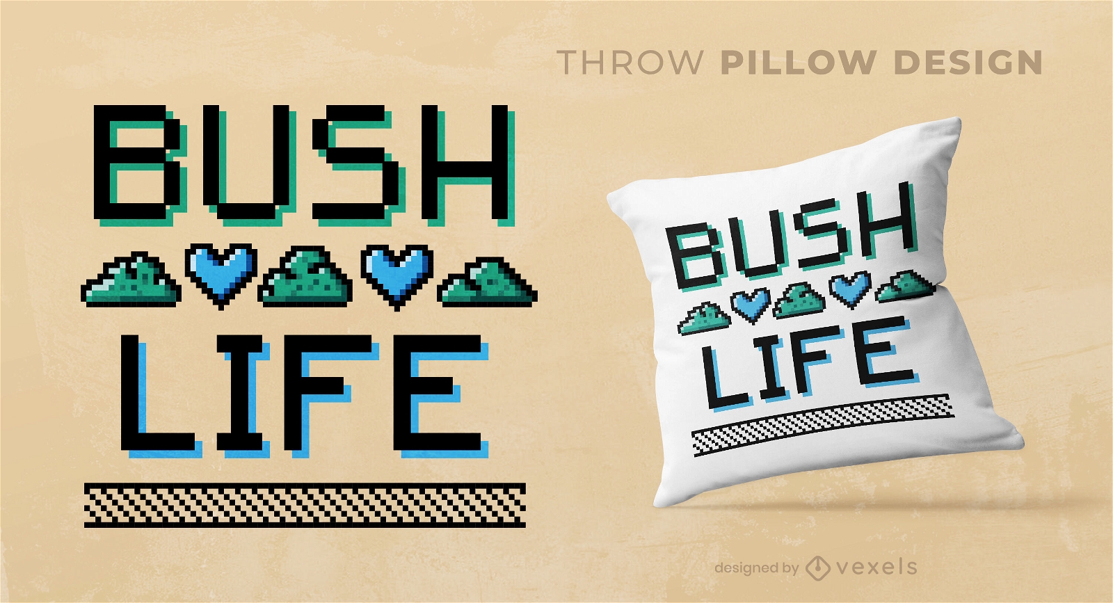 Gamer bush life throw pillow design