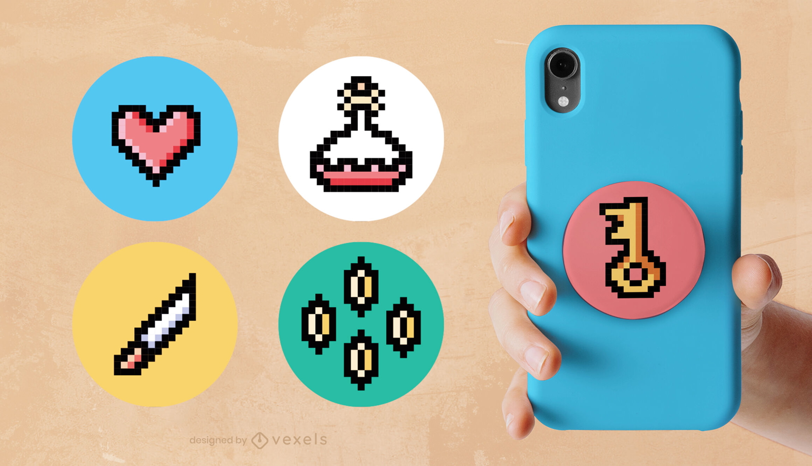 Pixel-Gaming-Popsockets-Set