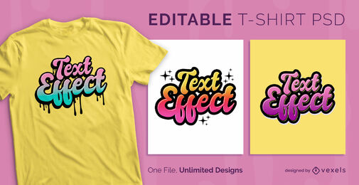 Skalierbares Retro-T-Shirt mit Farbverlauf psd