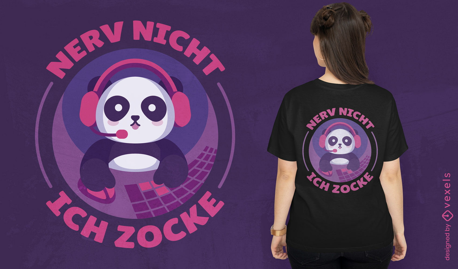 Design de camiseta com citação de panda gamer