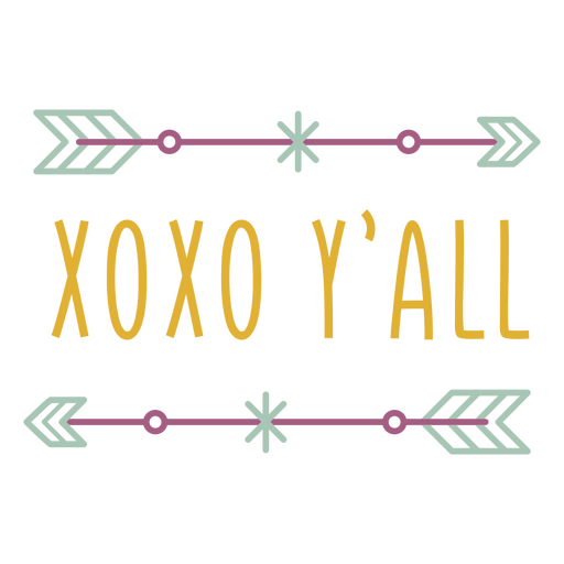 XOXO kisses and hugs sentiment quote PNG Design