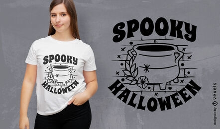 Diseño de camiseta de bruja espeluznante de Halloween