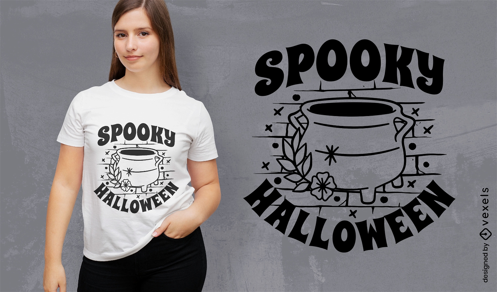 Design de camiseta de Halloween assustador de bruxa