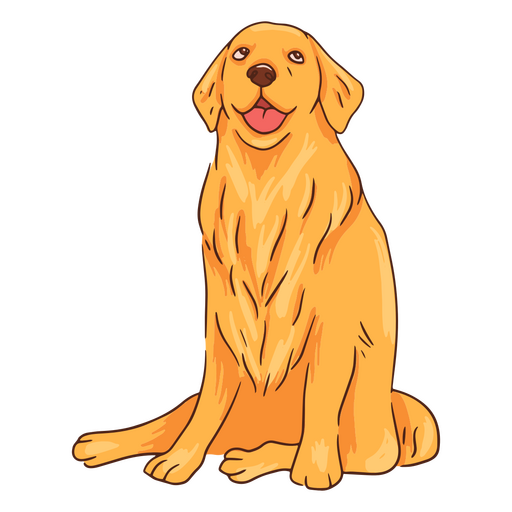 Glücklicher Golden Retriever-Hund PNG-Design