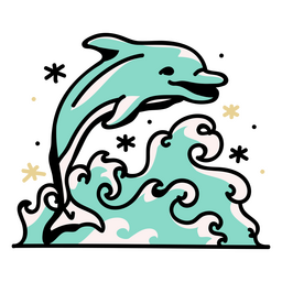 Herrlicher Delphin, der ins Wasser springt PNG-Design