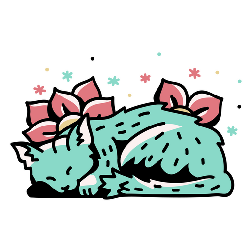 A cute cat sleeping PNG Design