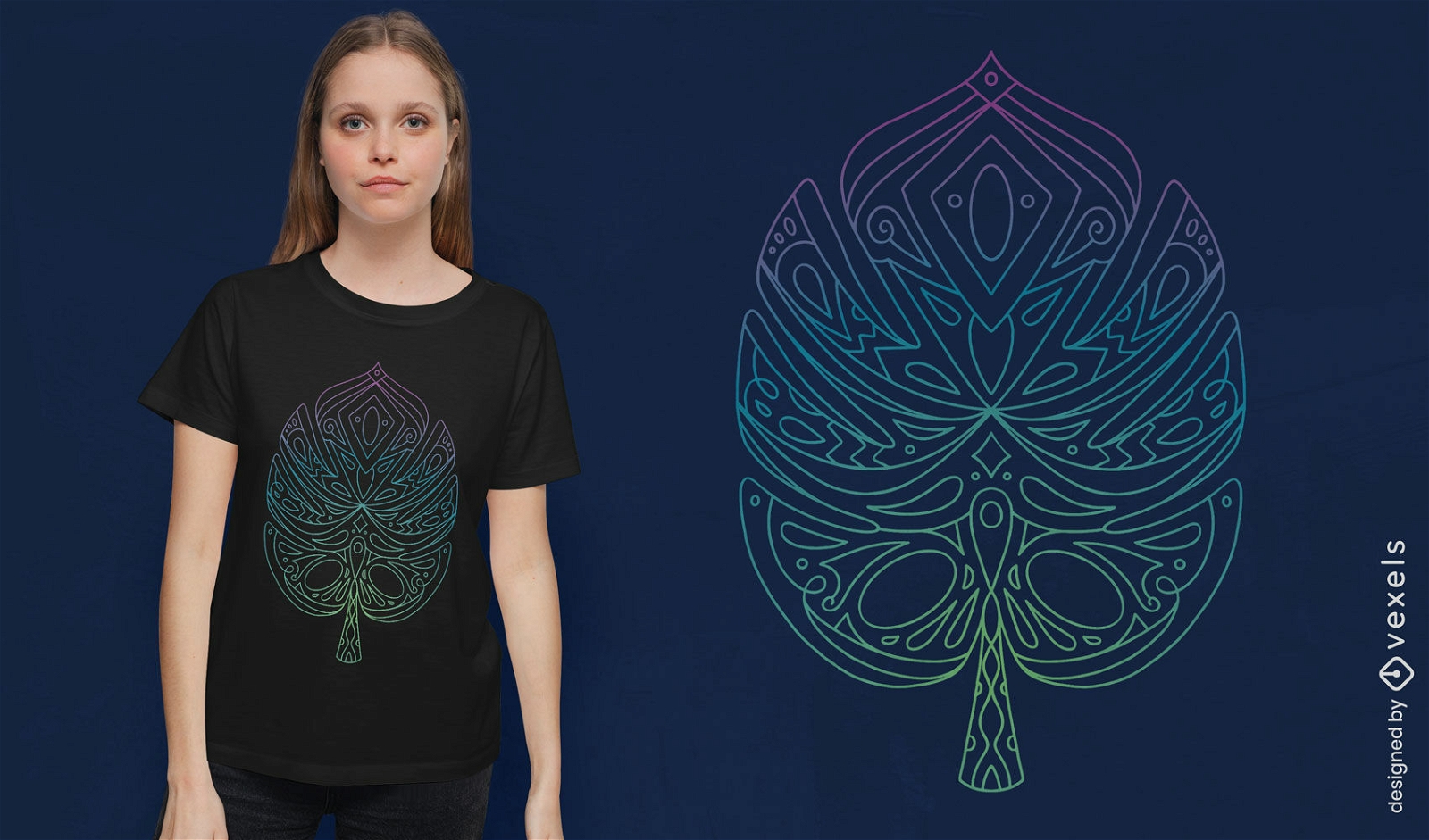 Stammes-Blatt-T-Shirt-Design