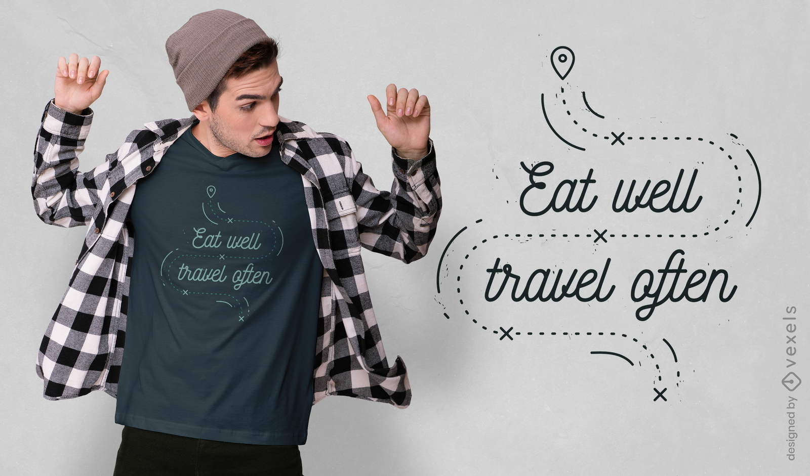 Viajar a menudo diseño de camiseta de cita monoline