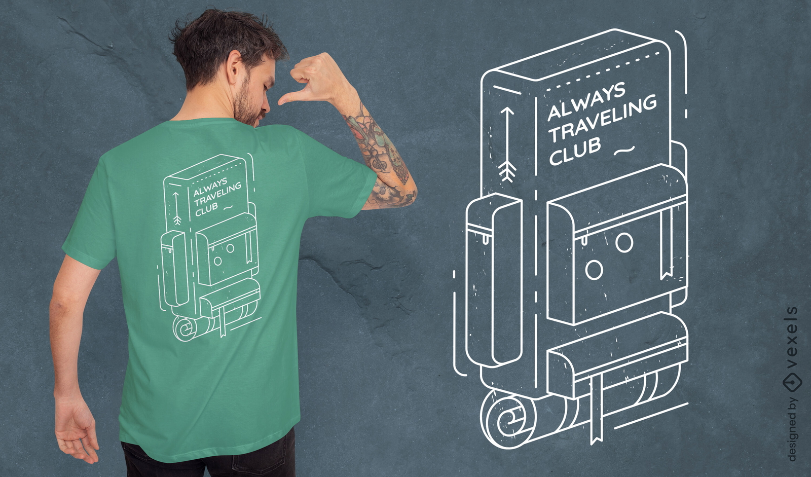 Design de camiseta de citação de clube de viagem