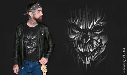 Design de camiseta de monstro de caveira assustador