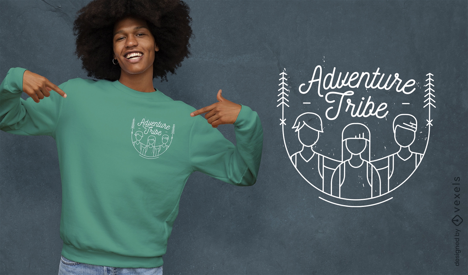 Design de camiseta de viagem de tribo de aventura