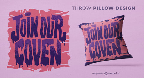 Únase a nuestro coven diseño de almohada de tiro de halloween