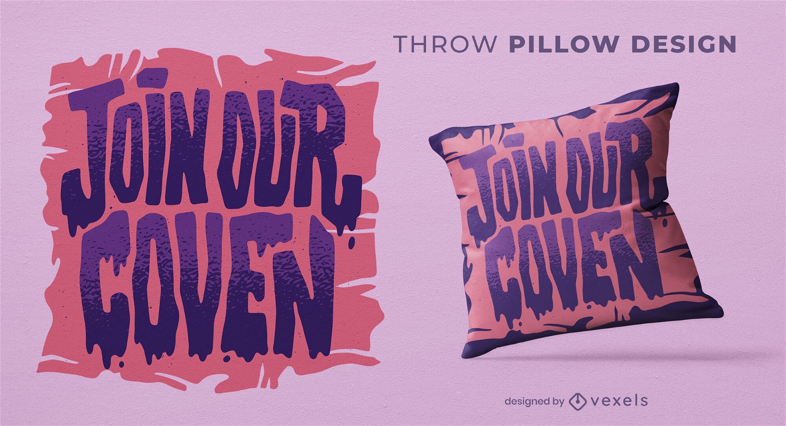 Join our coven halloween throw pillow design