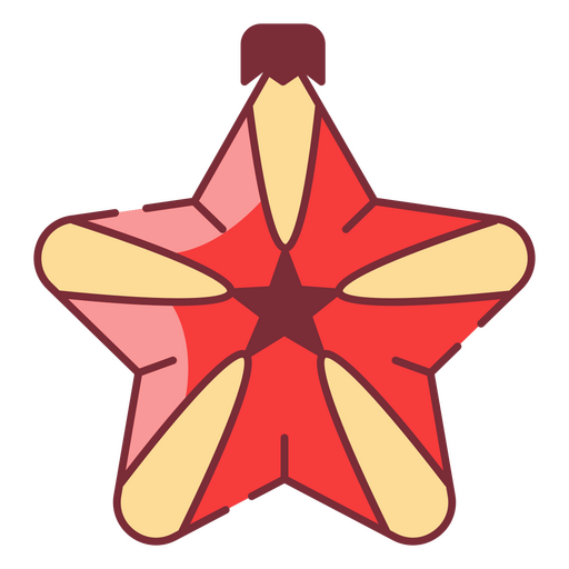 Decorated star to hang on christmas tree    PNG Design
