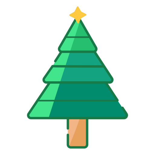 Árvore de Natal com uma estrela no topo Desenho PNG