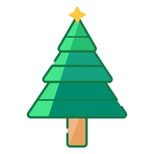 Christmas tree with a star on top    PNG Design