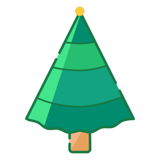 Árbol de Navidad con una bola amarilla en la parte superior Diseño PNG