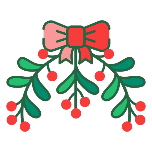 Un adorno navideño de muérdago Diseño PNG