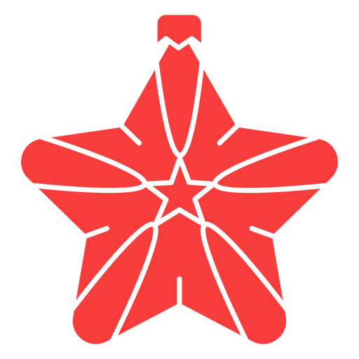 Christmas tree hanging star PNG Design