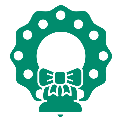 A christmas wreath with a bow PNG Design