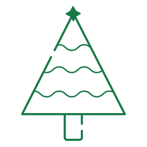 Traditional christmas tree with star on top    PNG Design