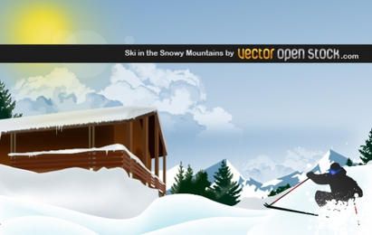 Esquie na Snowy Mountain