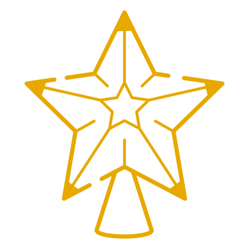 Stars commonly used on the top of christmas trees    PNG Design