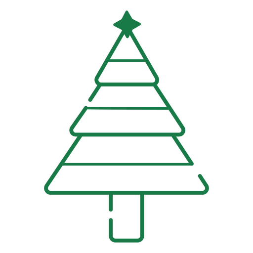 Overview of a classic christmas tree    PNG Design