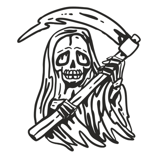 Image of a grim reaper holding a scythe PNG Design
